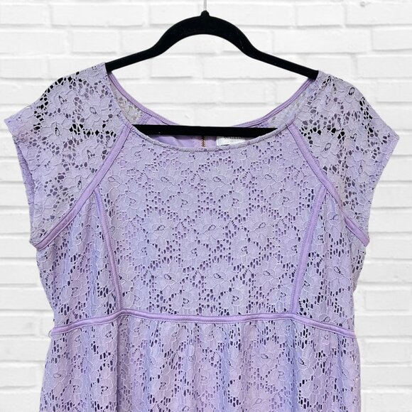 Motherhood Maternity Lace Midi Dress Fit & Flare Short Sleeve Mom To Be Medium - Picture 4 of 10